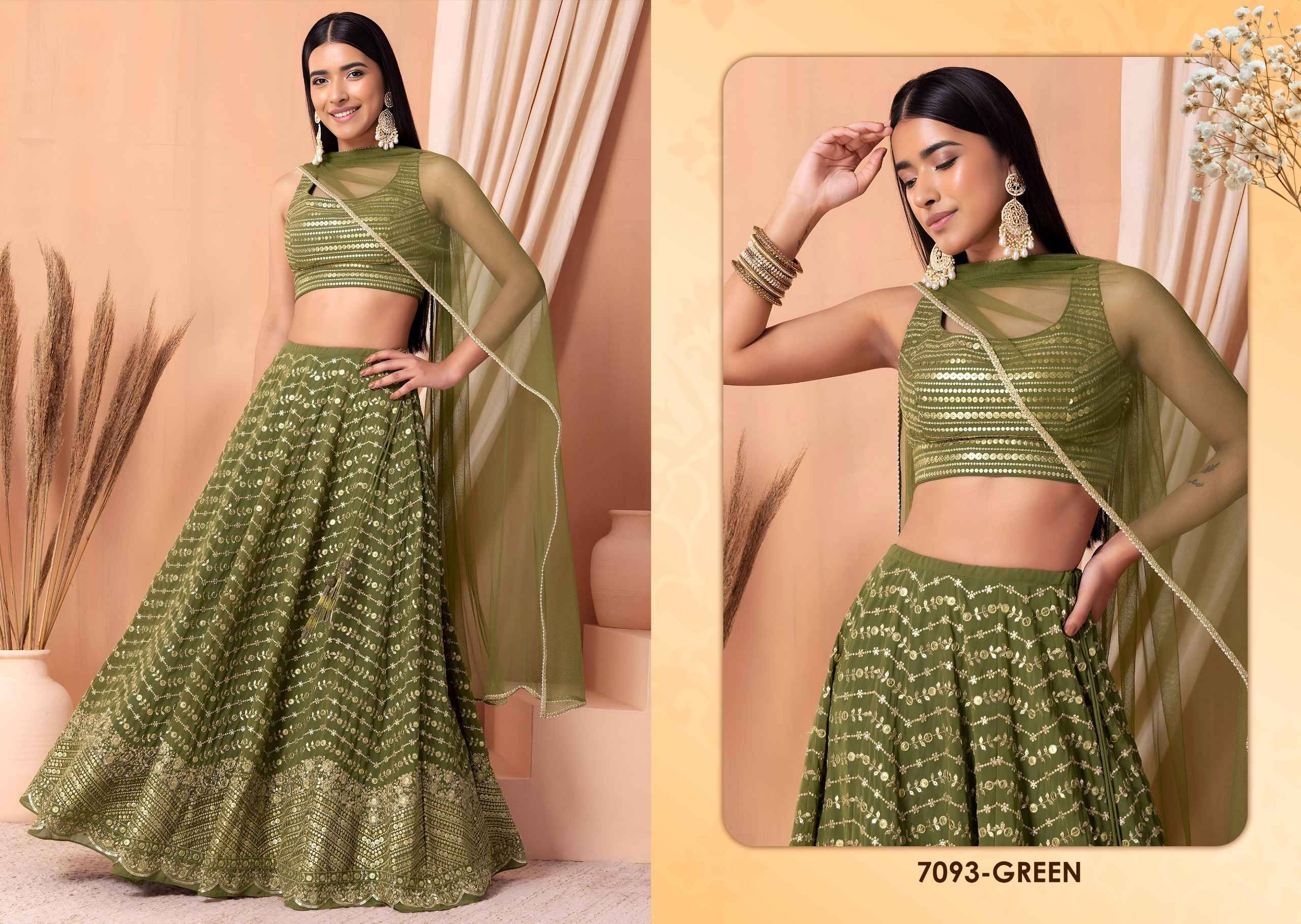 VOL-34 By ZEEL COTHING 7079 SERIES  Designer Beautiful Collection Occasional Wear & Party Wear Georgette Lehengas At Wholesale Price
